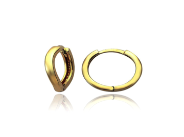 Žluté zlato náušnice zvlněné menší kroužky